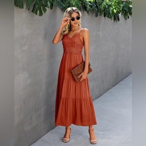 Dokuritu Crochet Lace Maxi Dress